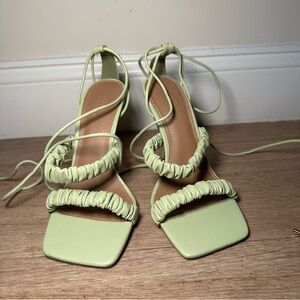 ASOS Green Heels with Ruched Detailing (size 8) never worn